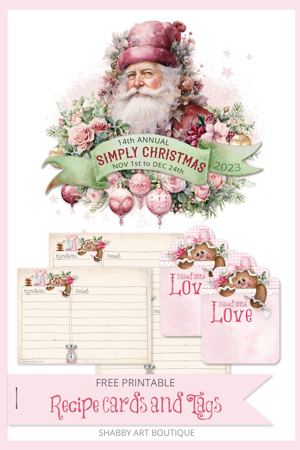 Simply Christmas: Free Printable Recipe Cards And Tags - Shabby in Printable Christmas Recipe Tags