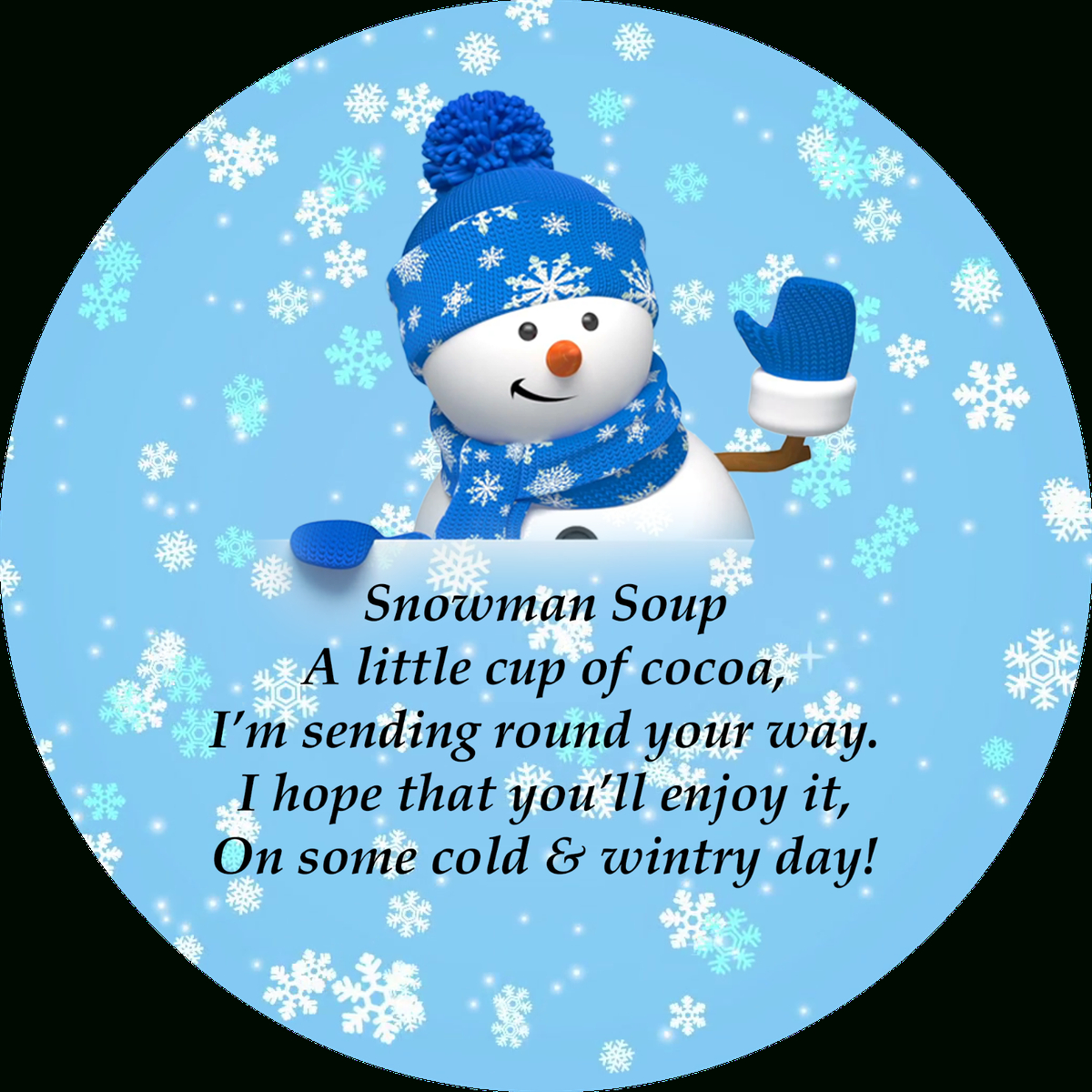 Snowman Soup Poem Round Christmas Stickers Labels Seals 45Mm | Ebay pertaining to Snowman Soup Poem