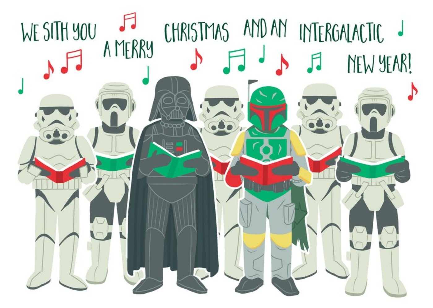 Star Wars Merry Christmas And And Intergalatic New Year Card | Moonpig throughout Star Wars Printable Christmas Card