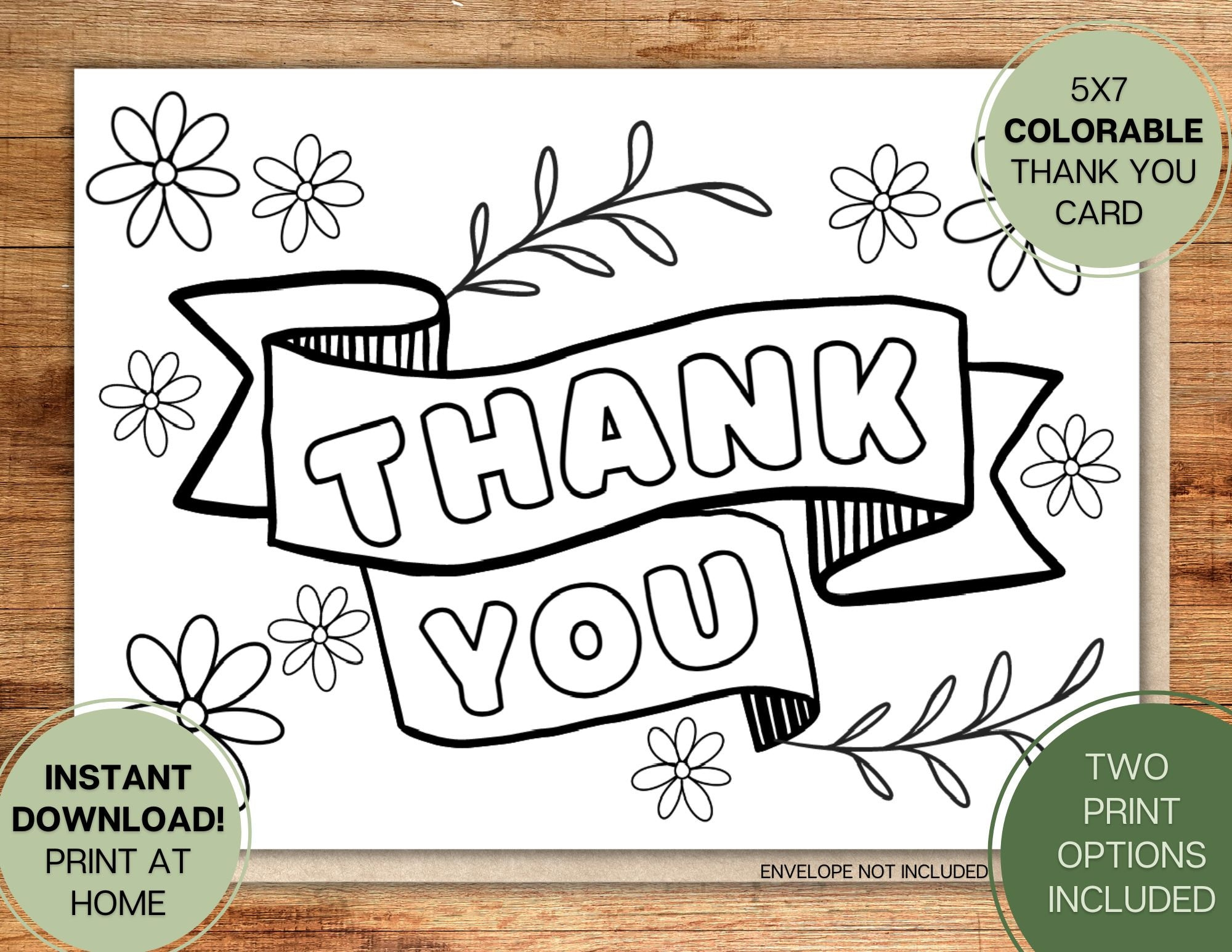 Thank You Card From Child L Colorable Coloring Craft L Gift L with regard to Free Thank You Cards Printable 5X7
