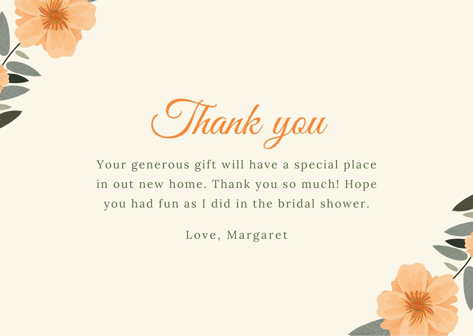 Thank You For Coming To My Bridal Shower Card Template Thank You with regard to Thank You Cards Bridal Shower Printable