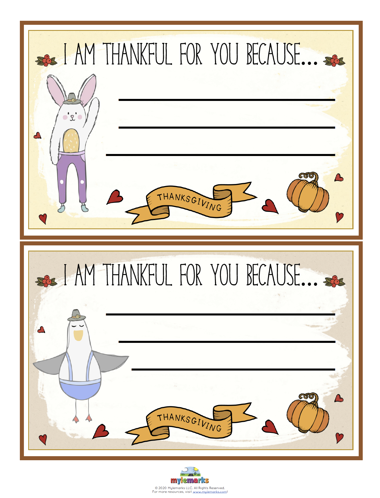 Thankful 4 You Cards for Thankful For You Cards Printable
