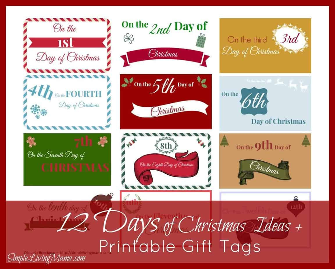 The 12 Days Of Christmas Ideas + Printable Gift Tags - Simple throughout Free Printable 12 Days of Christmas Tags