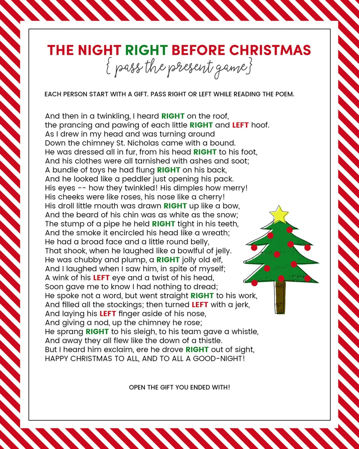 The Left Right Christmas Game {With Story + Print}| Lil&amp;#039; Luna within Left Right Christmas Game Printable Free