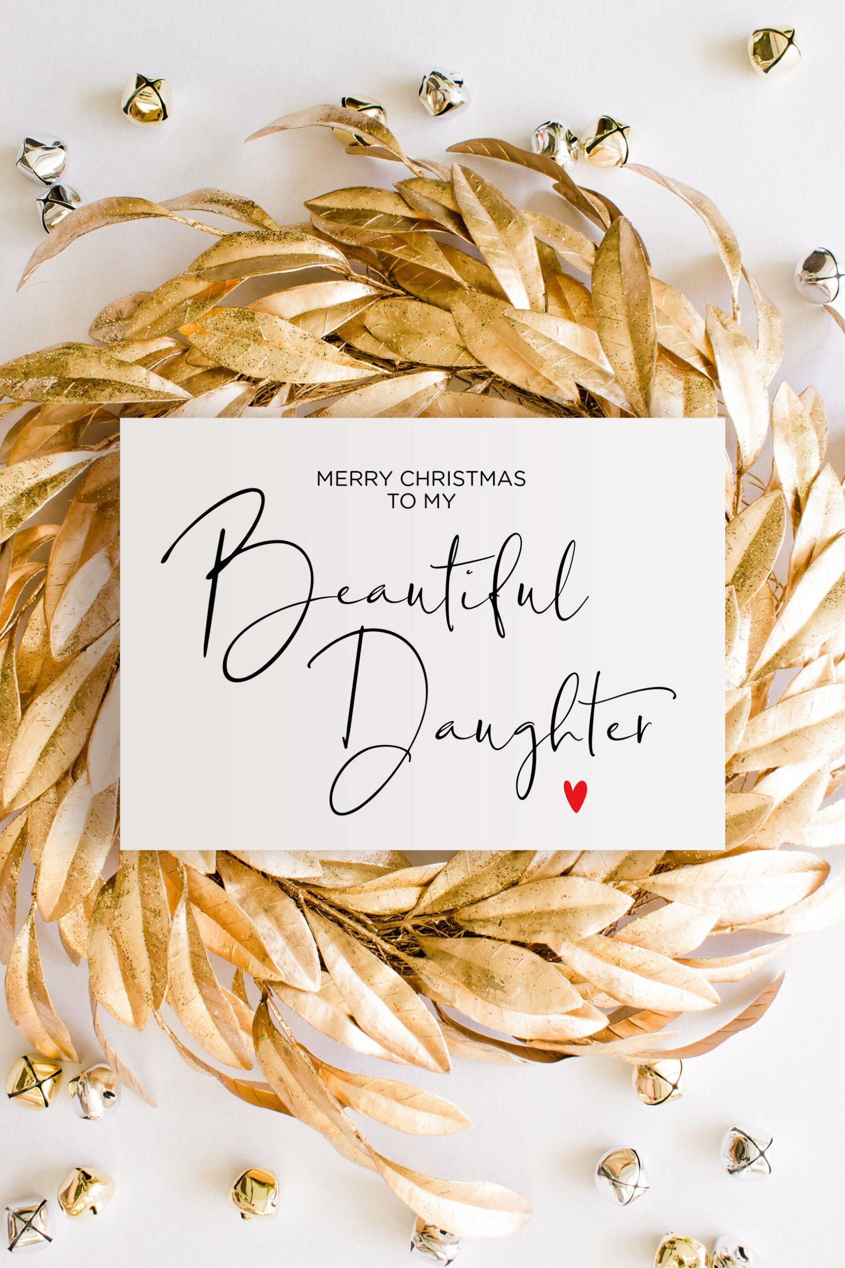 To My Daughter Christmas Card, Instant Download Holiday Card for Printable Christmas Card For Daughter