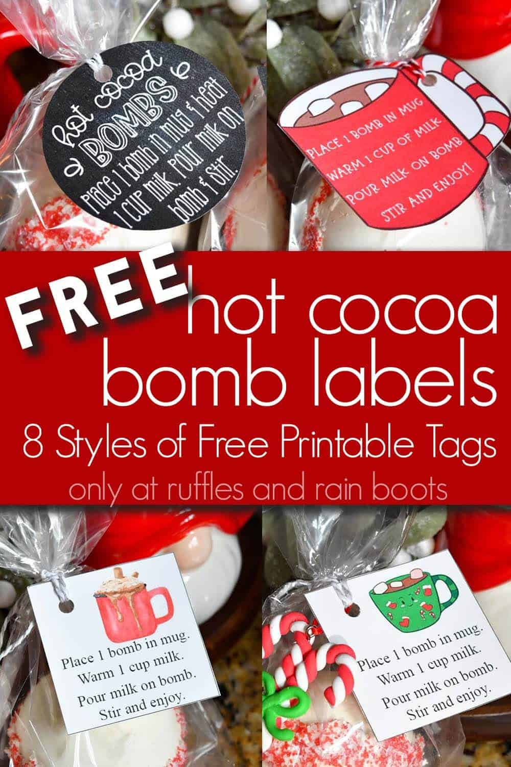 Use These [Free Printable] Hot Cocoa Bomb Labels For Gift Giving! in Free Printable Hot Cocoa Bomb Tags Christmas