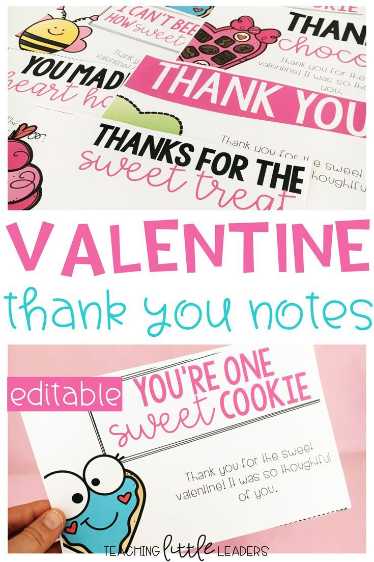 Valentine'S Day Thank You Notes {Editable} for Valentine Thank You Cards Printable