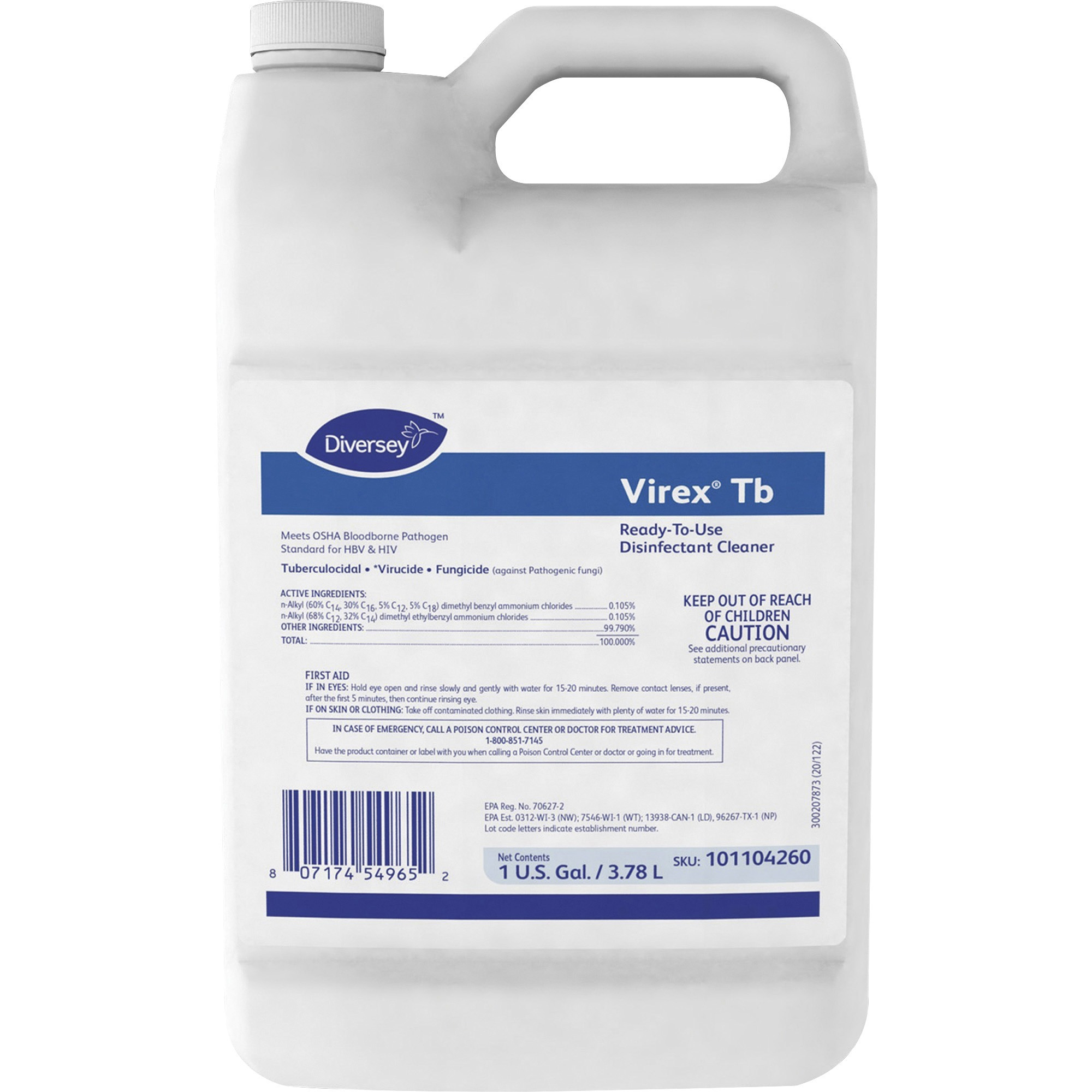 Virex Ii 256 Quaternary Based Rtu Disinfectant - Ready-To-Use in Virex Ii 256 Printable Label