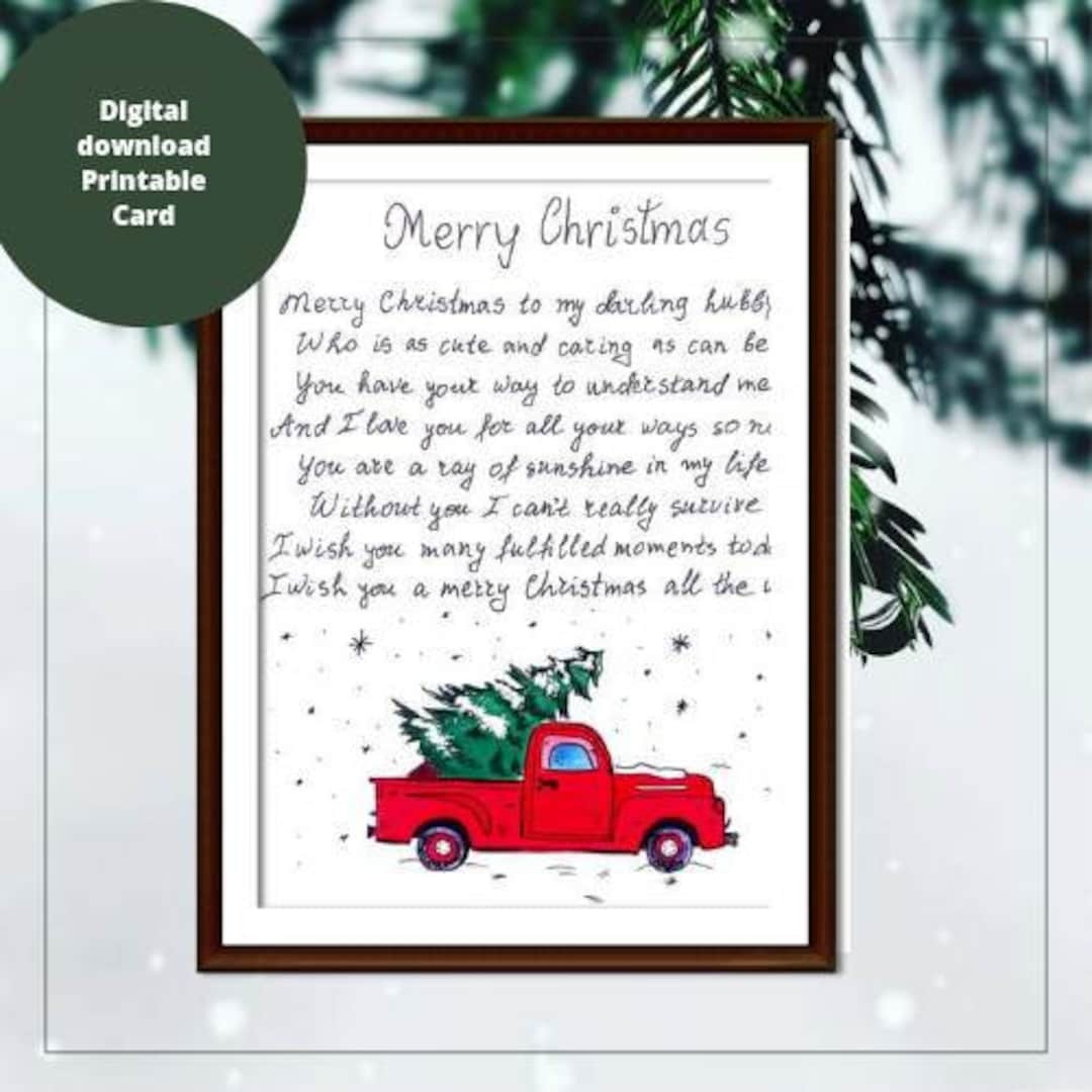 Wishes What To Buy My Husband For Xmas Christmas Message For intended for Free Printable Christmas Card For My Husband
